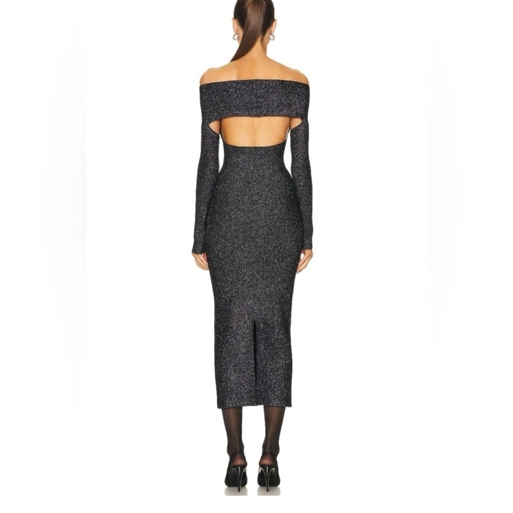 KHAITE Marisole Shimmering Black Long Sleeve Dress Size XS NWT AUTHENTIC - Picture 3 of 5
